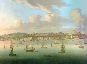 The British Fleet Sailing into Lisbon Harbour 1735