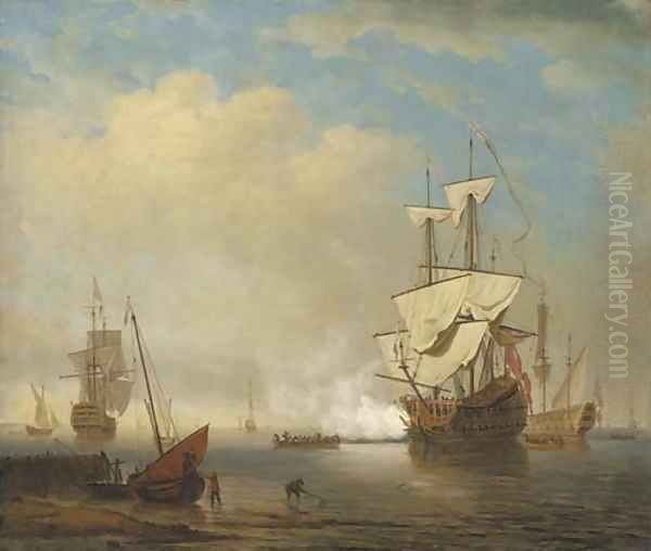 A flagship arriving at her anchorage to join the squadron of the Red - view 1