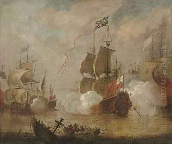 An English flagship in action during the Third Anglo-Dutch War, 1672-74 - view 1