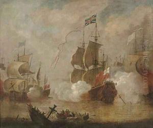 An English flagship in action during the Third Anglo-Dutch War, 1672-74