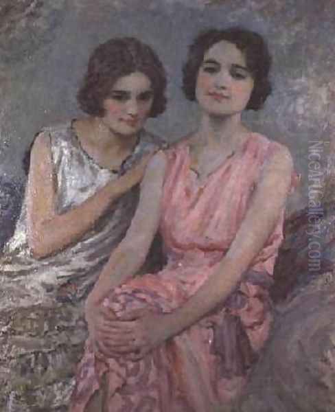 Two Young Women Seated - view 1