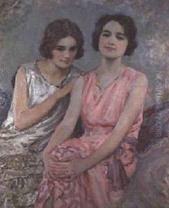 Two Young Women Seated by William Henry Margetson