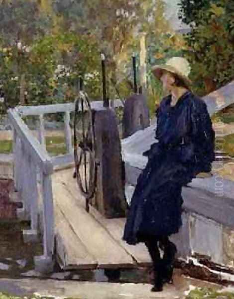 Girl by a Lock - view 1