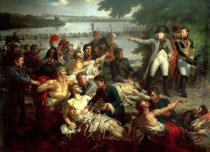The emperor visit the soldiers after the battle of Esslingen