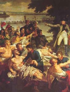 The emperor visit the soldiers after the battle of Esslingen (detail)