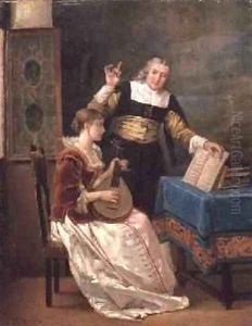 The Music Master by Louis Claude Mouchot