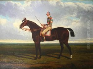 Portrait Of Blacklock With Jockey Up by John Frederick Herring Snr