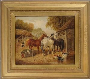 Ducks And Pigeons by John Frederick Herring Snr