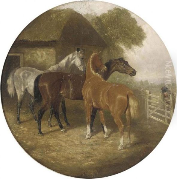 Three Hunters In A Yard - view 1