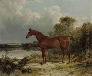 Sir William Earle's Chestnut Hunter In A Landscape