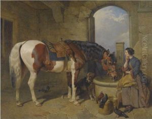 The Watering Place by John Frederick Herring Snr