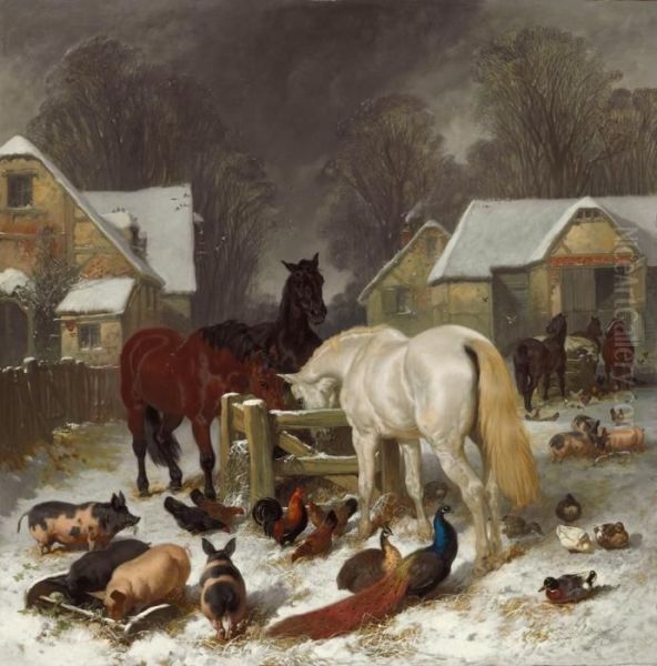 A Barnyard In The Snow - view 1