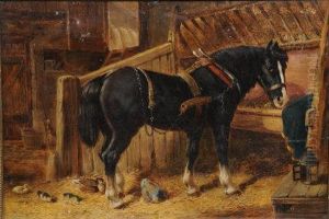 Heavy Horse In A Stable. by John Frederick Herring Snr
