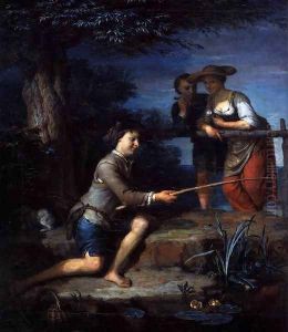 Angler c. 1700 detail by Carel de Moor