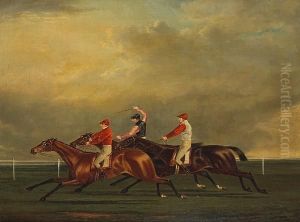 Horses At A Racecourse by John Frederick Herring Snr