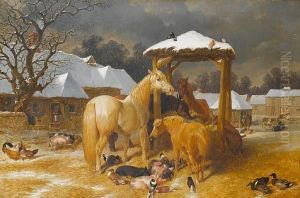 A Stable Yard In Winter