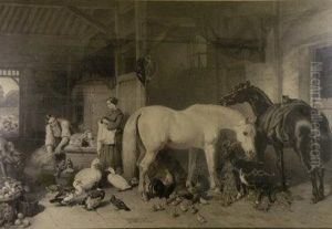 The Farmyard by John Frederick Herring Snr