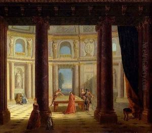 Elegant Company Playing Billiards
