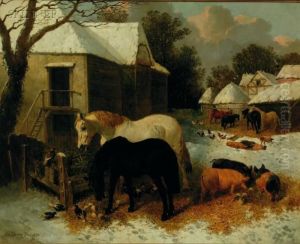 Farm In Winter by John Frederick Herring Snr