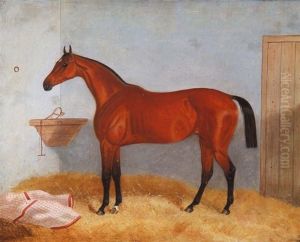 A Bay Hunter In A Stable by John Frederick Herring Snr