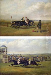 The Race Between Voltigeur And
The Flying Dutchman At The Doncaster Cup 1850: The Start And The Finish by John Frederick Herring Snr