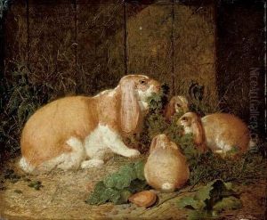 Lop-eared Rabbits by John Frederick Herring Snr
