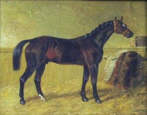 A Bay Hunter In A Stable by John Frederick Herring Snr