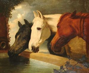 At The Trough. by John Frederick Herring Snr
