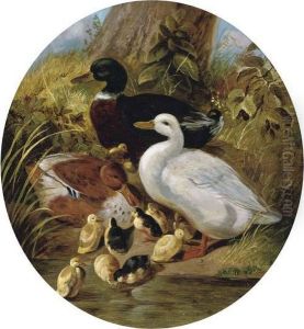 The Bank Of The Duck Pond by John Frederick Herring Snr