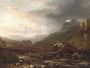 A storm gathering in the highlands by Horatio McCulloch