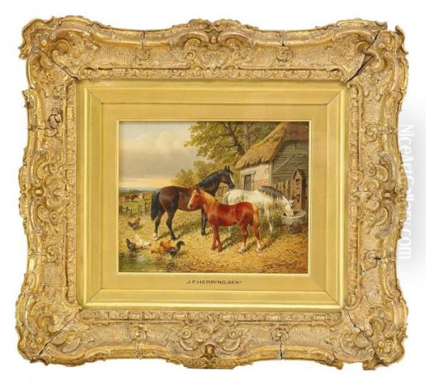 Horses In A Straw Yard - view 1