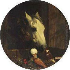 Study Of Horses' Heads by John Frederick Herring Snr