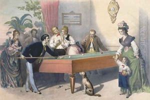 A Family Sunday 1860-70 by Francois Constant Mes