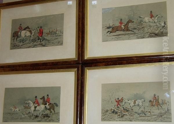 Fox Hunting, Plates I To Iv, 
Lithographs By Vincent Brooks, Printed In Colours On Wove, Published 
1854 By Lloyd Brothers &amp; Co. - view 1