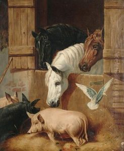 Feeding Time by John Frederick Herring Snr