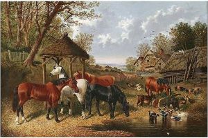 Farmyard Companions by John Frederick Herring Snr