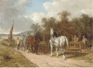 Barge Horses By A Lock Barge Horses By A Lock
