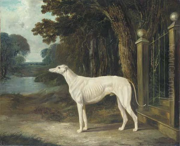 Vandeau, A Greyhound Outside The Steps Of A Country House - view 1