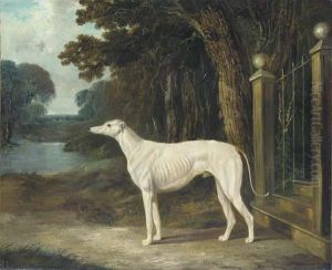 Vandeau, A Greyhound Outside The Steps Of A Country House by John Frederick Herring Snr
