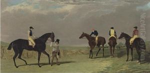 The Doncaster Cup, 1825 (lottery, Longwaist, Cedric And Figaro) by John Frederick Herring Snr