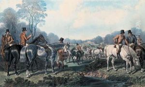 Fox Hunting ; The Meet - Full Cry - Breaking Cover - The Death by John Frederick Herring Snr
