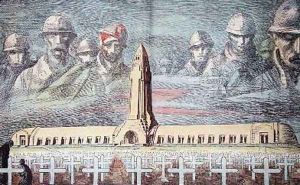 Illustration from Le Pelerin of the Ossuary at Douaumont 1st World War memorial inaugurated in August 1932 by A. R. Moritz