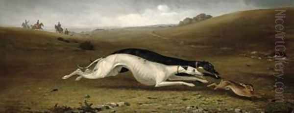 Hare Coursing in a Landscape 1870 - view 1