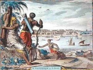 New Amsterdam or New York in America 1700 by Pierre (Pieter) Mortier