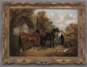 "the Farmer's Team 
Waiting In The Yard" by John Frederick Herring Snr