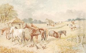 Farmyard Scenes Two by John Frederick Herring Snr