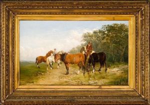 Cacciatori In Sosta by John Frederick Herring Snr