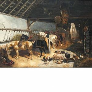 In The Stable by John Frederick Herring Snr