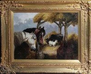 Horses And Goats In A Byer by John Frederick Herring Snr