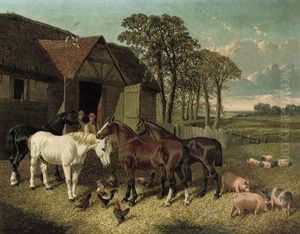 A Sunny Day On The Farm by John Frederick Herring Snr